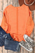 Exposed Seam Detail High Low Raw Hem Sweatshirt