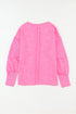 Exposed Seam Detail High Low Raw Hem Sweatshirt