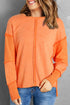 Exposed Seam Detail High Low Raw Hem Sweatshirt