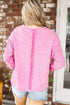 Exposed Seam Detail High Low Raw Hem Sweatshirt