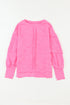 Exposed Seam Detail High Low Raw Hem Sweatshirt