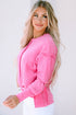 Exposed Seam Detail High Low Raw Hem Sweatshirt