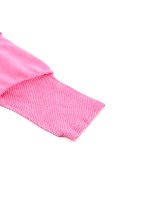 Exposed Seam Detail High Low Raw Hem Sweatshirt