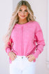 Exposed Seam Detail High Low Raw Hem Sweatshirt