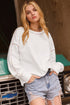 Exposed Seam Detail Long Sleeve Pullover Sweatshirt