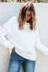 Exposed Seam Detail Long Sleeve Pullover Sweatshirt