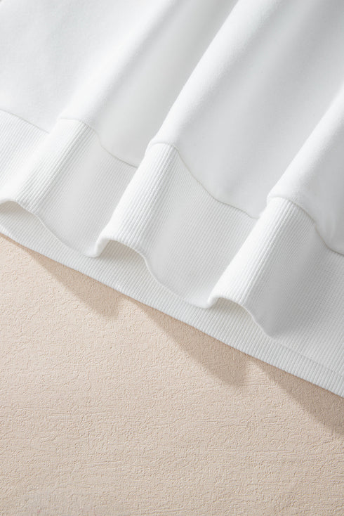 Exposed Seam Detail Long Sleeve Pullover Sweatshirt
