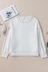 Exposed Seam Detail Long Sleeve Pullover Sweatshirt
