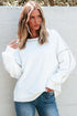 Exposed Seam Detail Long Sleeve Pullover Sweatshirt