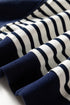 Exposed Seam Detail Patchwork Stripe Pullover Sweatshirt