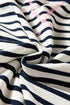 Exposed Seam Detail Patchwork Stripe Pullover Sweatshirt