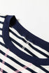Exposed Seam Detail Patchwork Stripe Pullover Sweatshirt