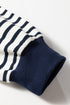 Exposed Seam Detail Patchwork Stripe Pullover Sweatshirt