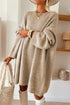 Exposed Seam Drop Shoulder Oversized Knit Sweater Dress