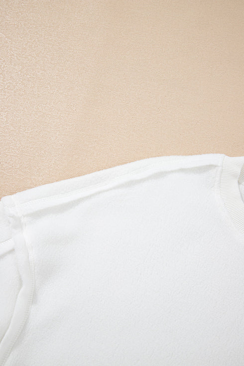 Exposed Seam Drop Shoulder Pocket Pullover Sweatshirt