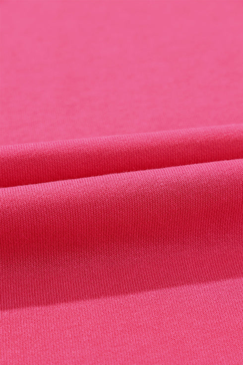 Exposed Seam Drop Shoulder Slit High Low Hem Sweatshirt