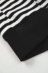 Exposed Seam Drop Shoulder Striped Cotton Blend Pullover Top