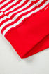 Exposed Seam Drop Shoulder Striped Cotton Blend Pullover Top