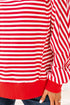 Exposed Seam Drop Shoulder Striped Cotton Blend Pullover Top