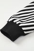Exposed Seam Drop Shoulder Striped Cotton Blend Pullover Top