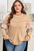 Exposed Seam Floral Mixed Patchwork Relaxed Western Sweatshirt