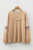 Exposed Seam Floral Mixed Patchwork Relaxed Western Sweatshirt