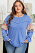 Exposed Seam Floral Mixed Patchwork Relaxed Western Sweatshirt