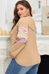 Exposed Seam Floral Mixed Patchwork Relaxed Western Sweatshirt
