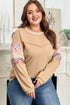 Exposed Seam Floral Mixed Patchwork Relaxed Western Sweatshirt