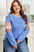 Exposed Seam Floral Mixed Patchwork Relaxed Western Sweatshirt