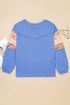 Exposed Seam Floral Mixed Patchwork Relaxed Western Sweatshirt
