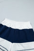 Exposed Seam Half Sleeve Top Elastic Waist Two Piece Short Set