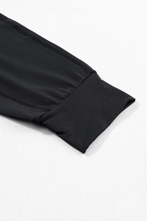 Exposed Seam High Waist Pocketed Jogger Pants