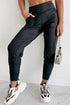 Exposed Seam High Waist Pocketed Jogger Pants