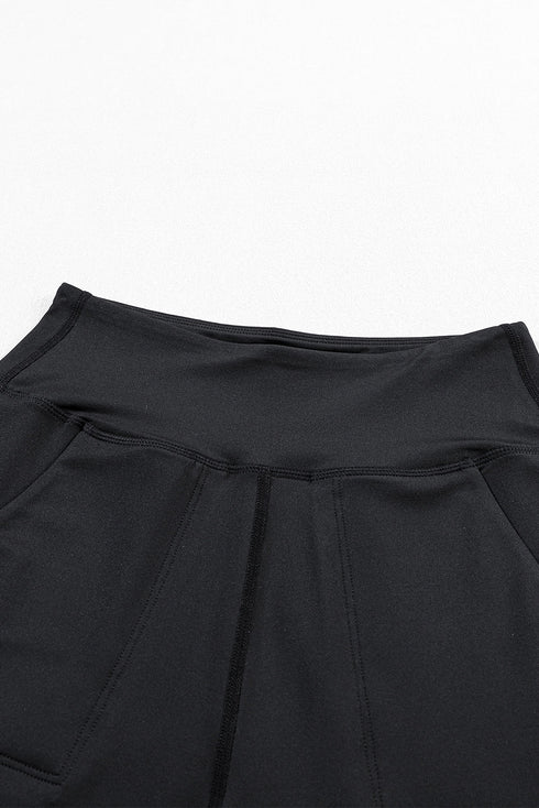Exposed Seam High Waist Pocketed Jogger Pants