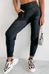Exposed Seam High Waist Pocketed Joggers