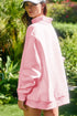 Exposed Seam Mock Neck Drop Shoulder Pullover Short Set