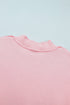 Exposed Seam Mock Neck Drop Shoulder Pullover Short Set