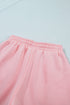 Exposed Seam Mock Neck Drop Shoulder Pullover Short Set
