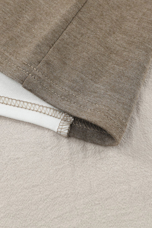 Exposed Seam Patchwork Long Sleeve Knit Top