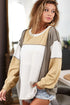 Exposed Seam Patchwork Long Sleeve Knit Top
