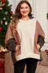 Exposed Seam Patchwork Paneled Pullover Hoodie