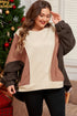 Exposed Seam Patchwork Paneled Pullover Hoodie