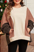 Exposed Seam Patchwork Paneled Pullover Hoodie