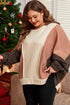 Exposed Seam Patchwork Paneled Pullover Hoodie