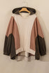 Exposed Seam Patchwork Paneled Pullover Hoodie