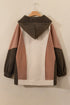 Exposed Seam Patchwork Paneled Pullover Hoodie