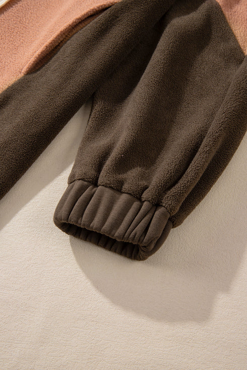 Exposed Seam Patchwork Paneled Pullover Hoodie