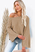 Exposed Seam Ribbed Knit Dolman Sweater