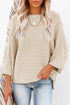 Exposed Seam Ribbed Knit Dolman Sweater